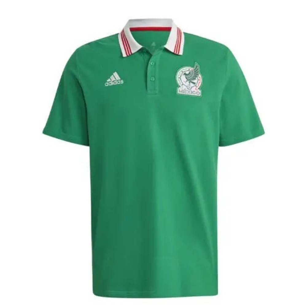 Mexico national team Adidas Men's Green Polo Mexico DNA Polo Shirt Worl Cup 2022